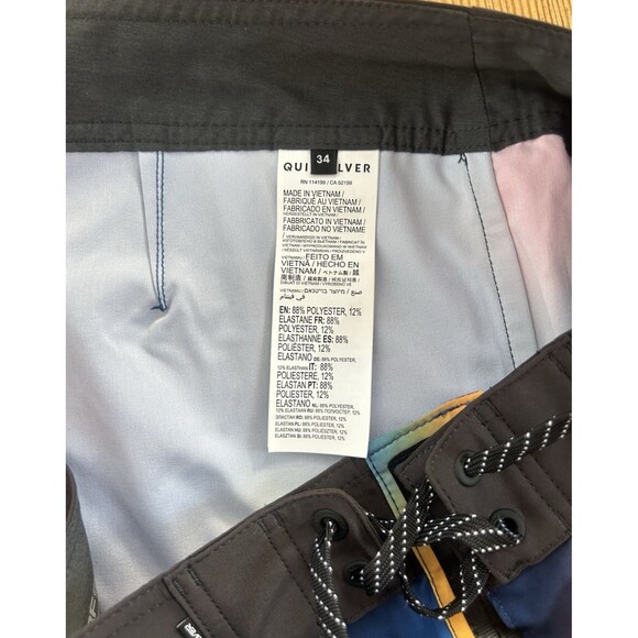 Quiksilver Men's Surfsilk Scallop 19" Boardshorts Swim Shorts Beach Surf Size 34 - Picture 5 of 5